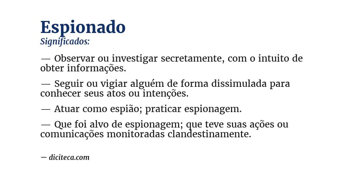 Significado de espionado