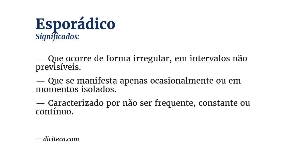 Significado de esporádico