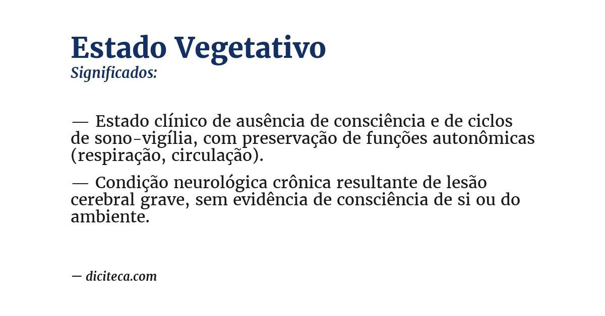 Significado de estado vegetativo