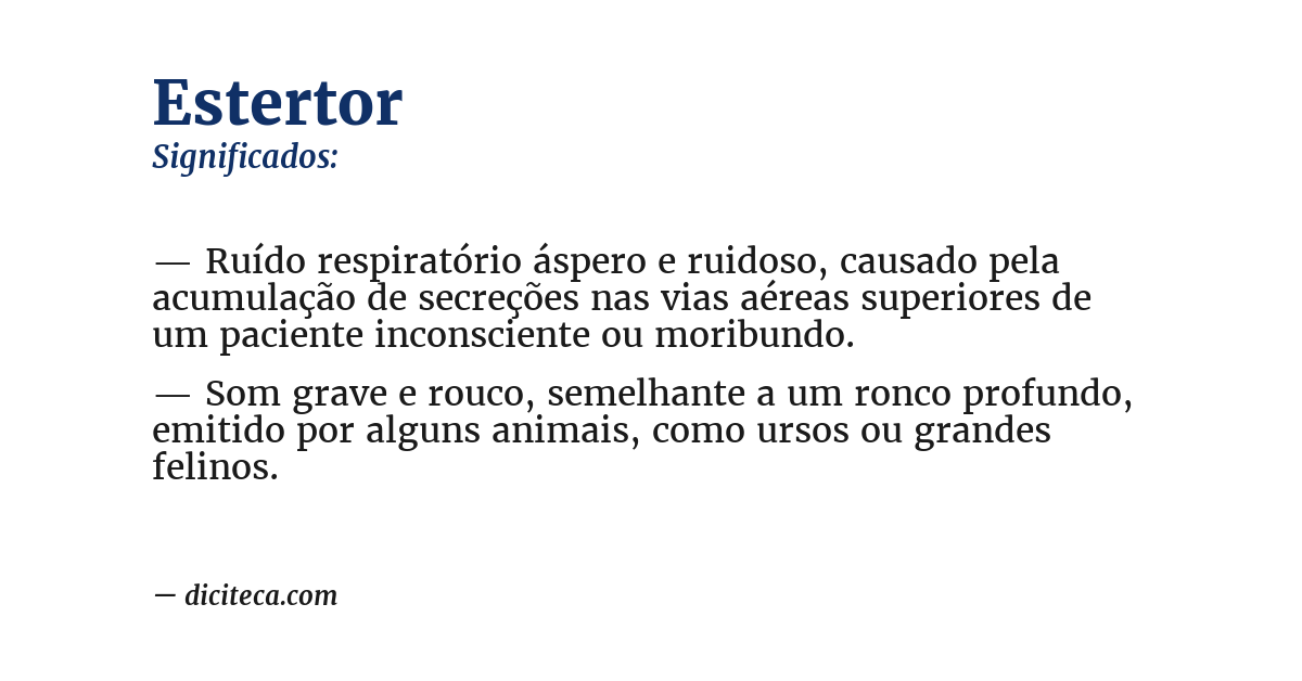 Significado de estertor
