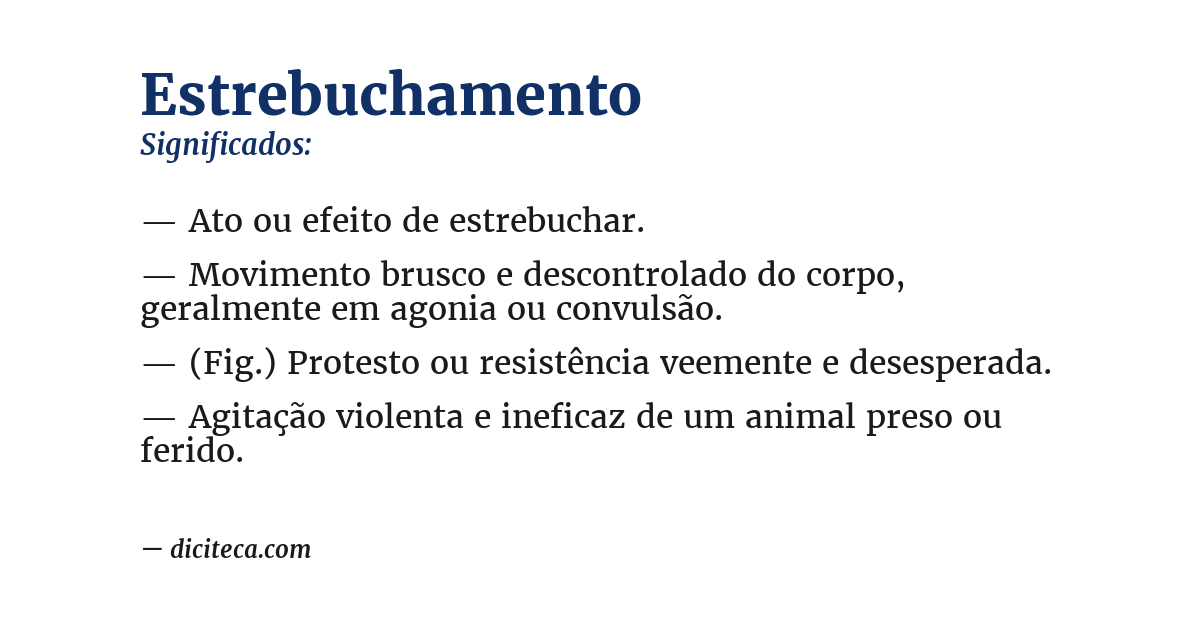 Significado de estrebuchamento