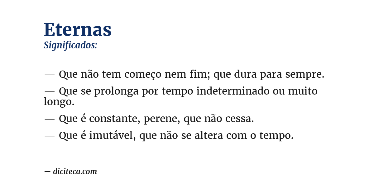 Significado de eternas