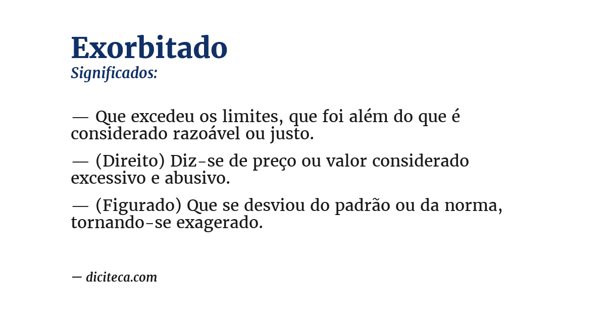 Significado de exorbitado