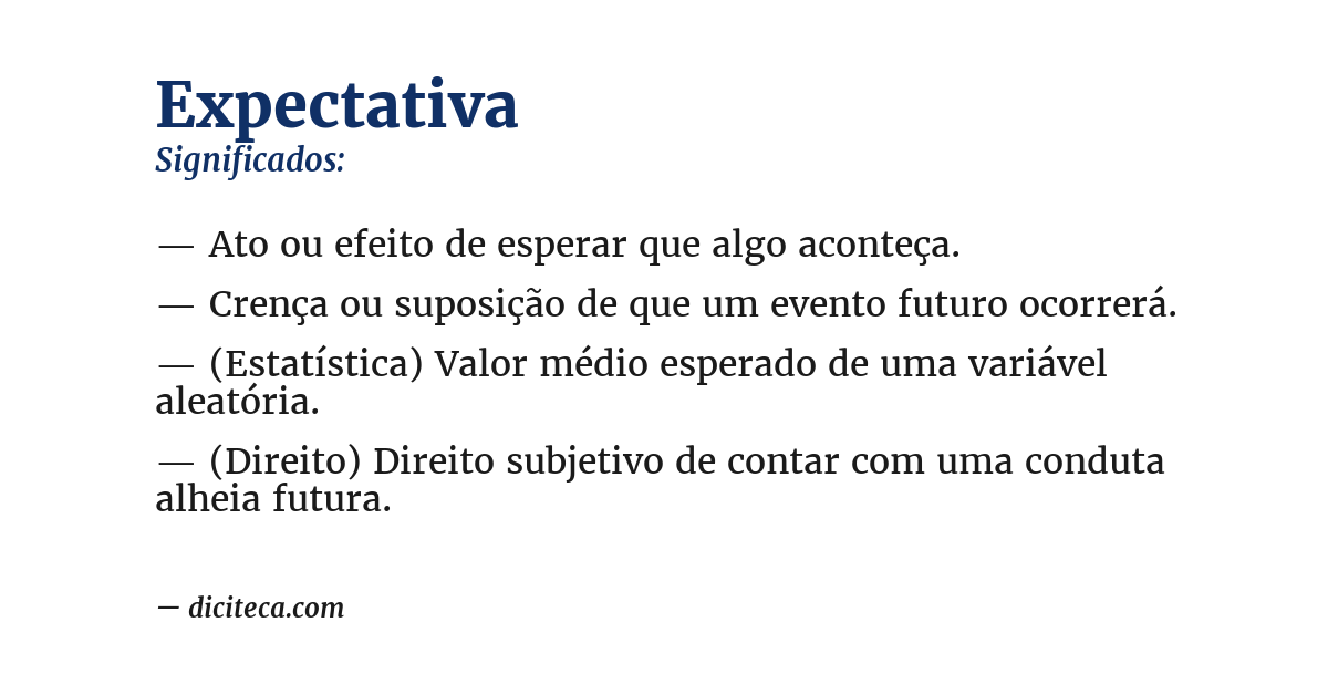 Significado de expectativa