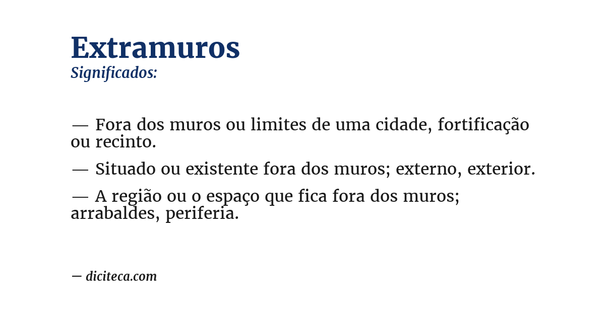 Significado de extramuros