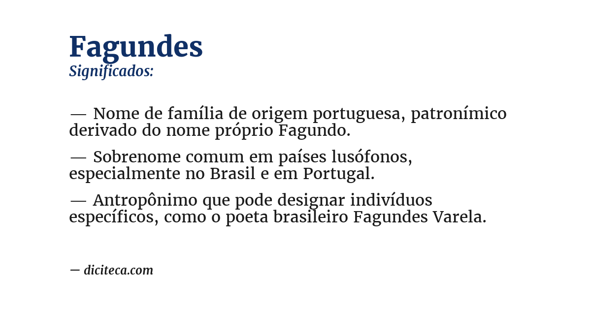 Significado de fagundes