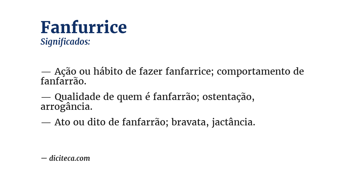 Significado de fanfurrice