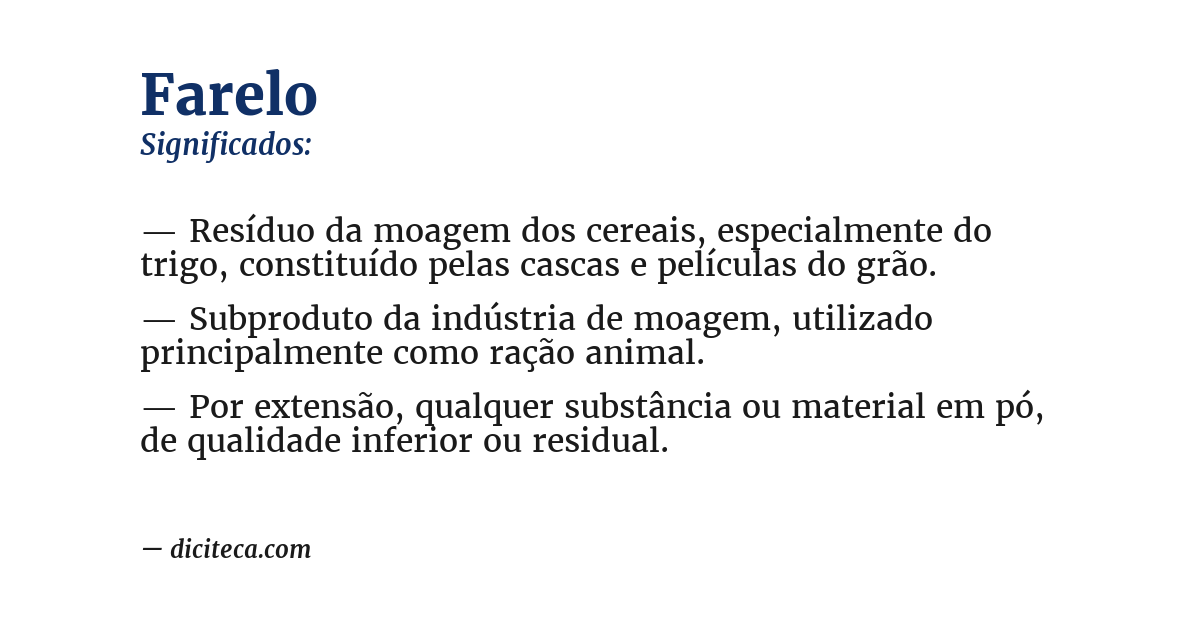 Significado de farelo