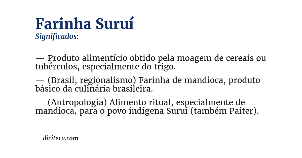 Significado de farinha suruí