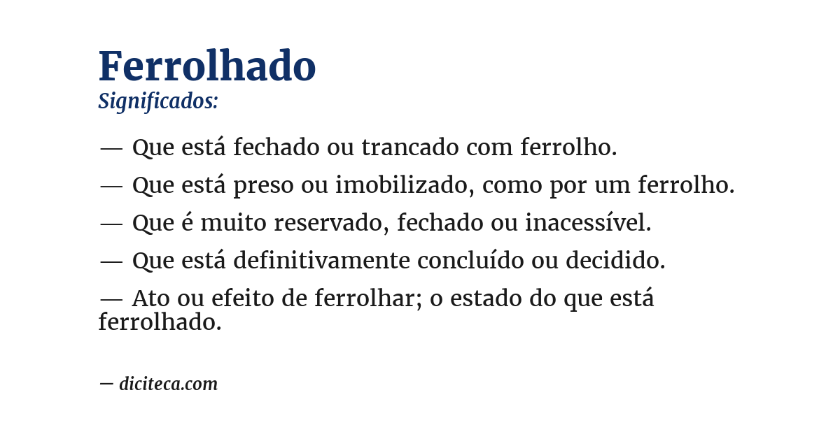 Significado de ferrolhado