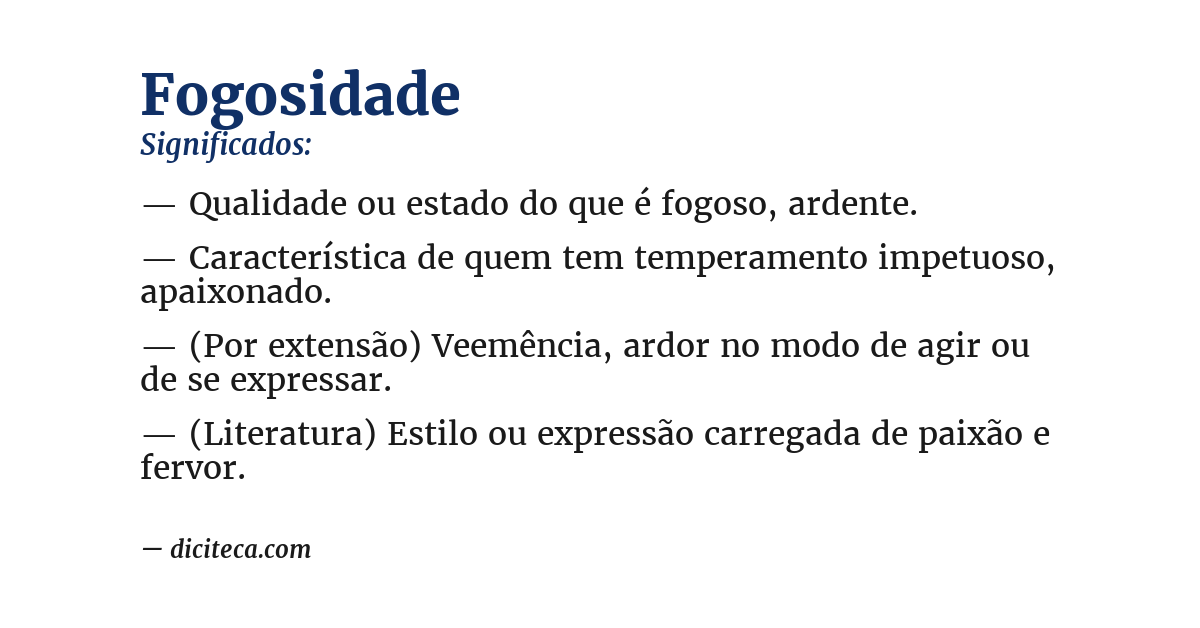 Significado de fogosidade