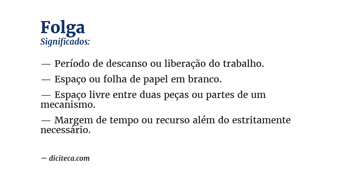 Significado de folga