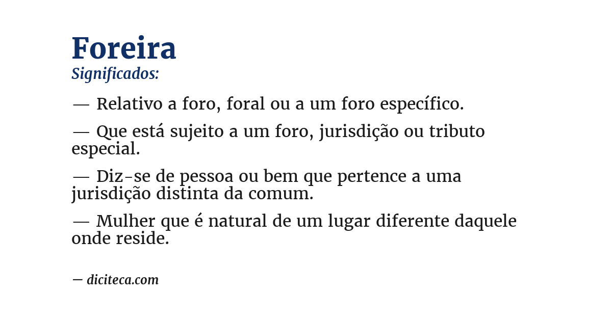 Significado de foreira