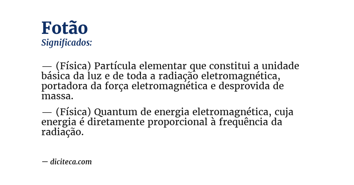Significado de fotão