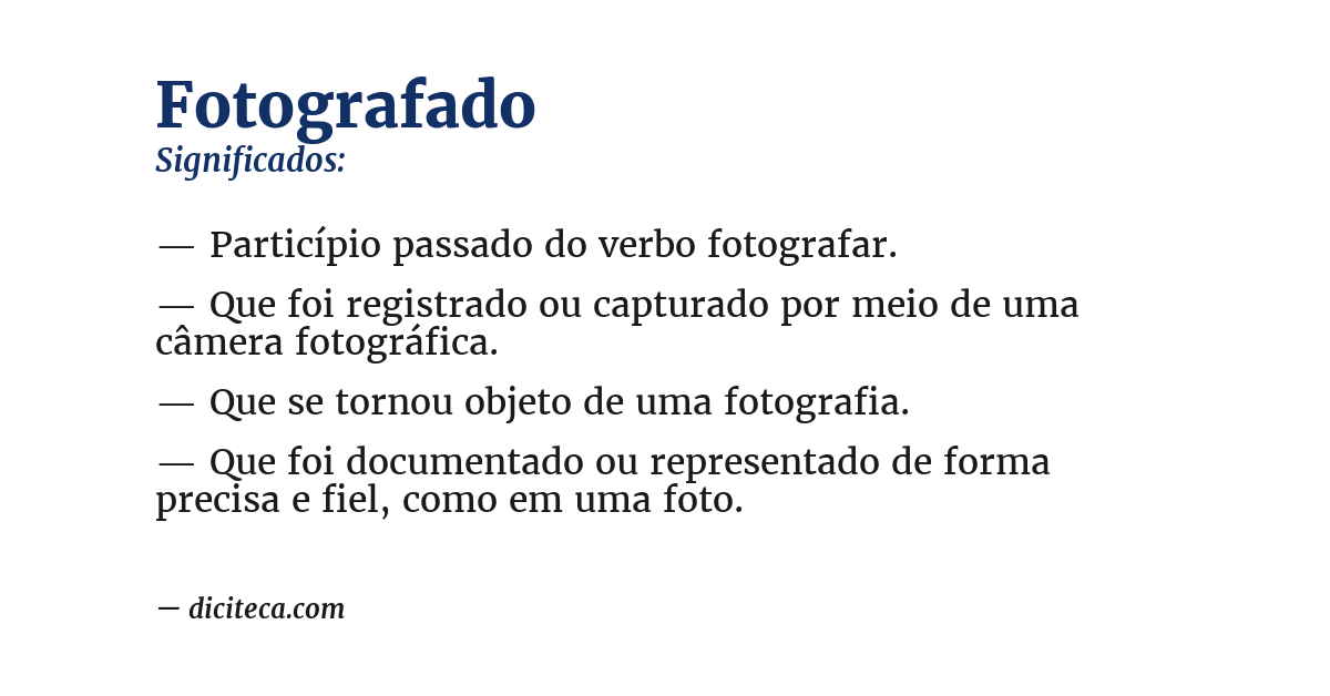 Significado de fotografado