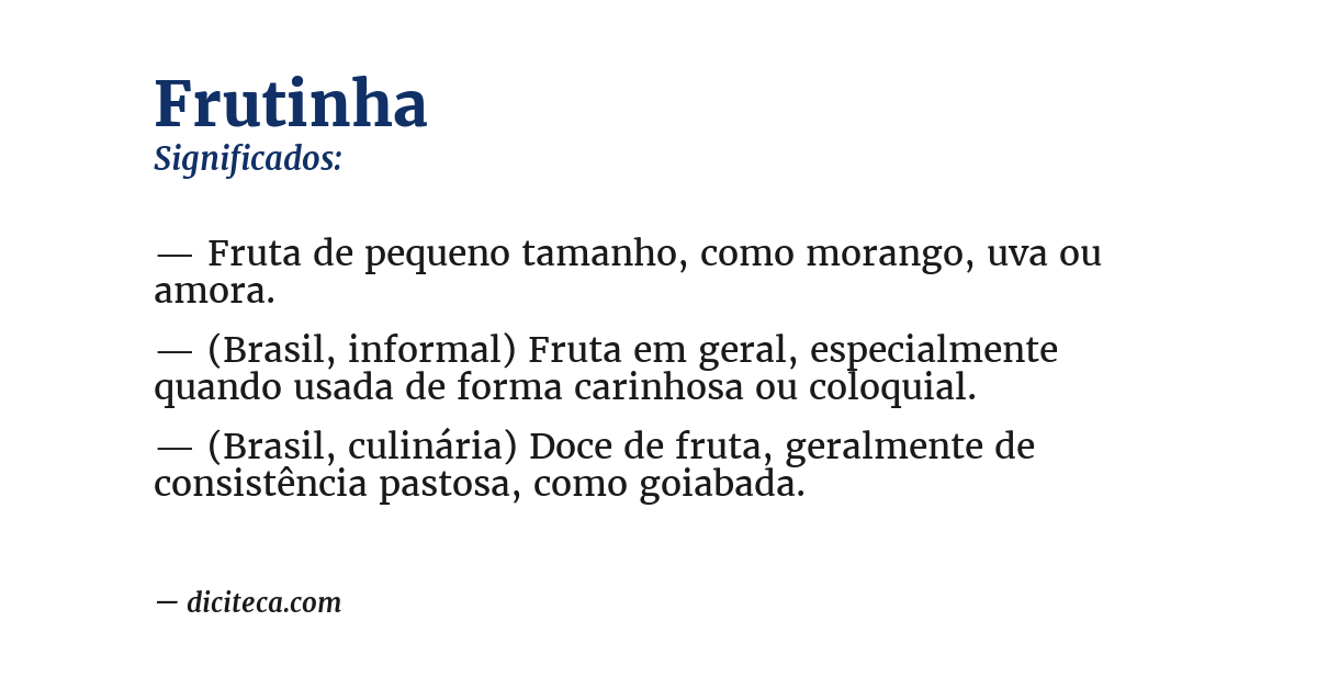 Significado de frutinha