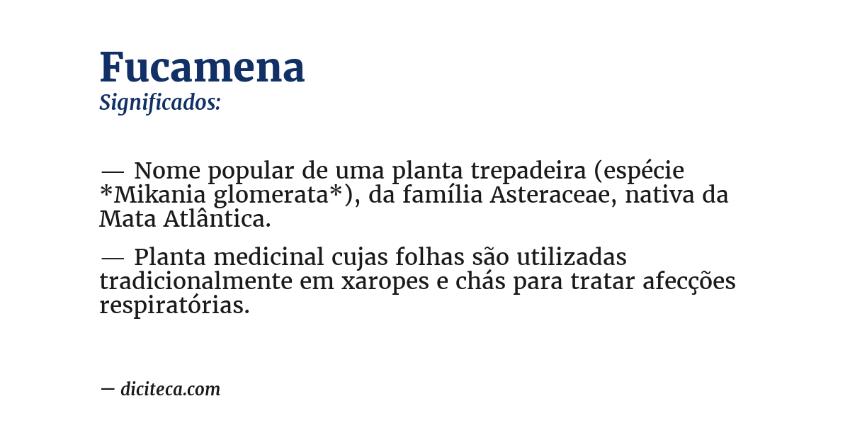 Significado de fucamena