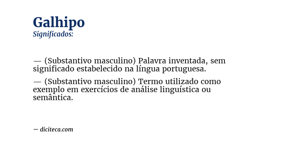 Significado de galhipo