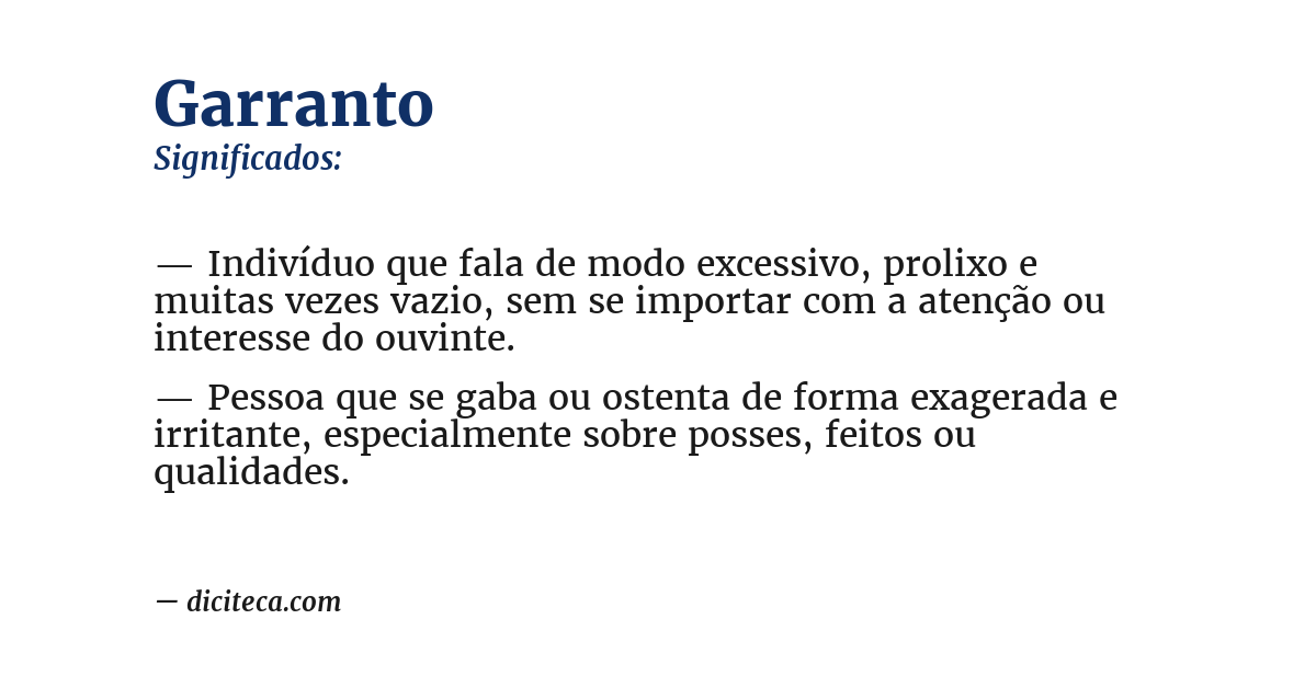 Significado de garranto