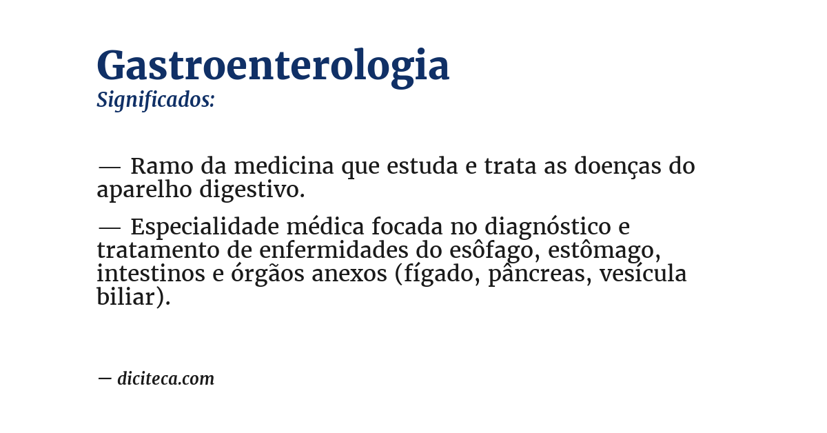 Significado de gastroenterologia