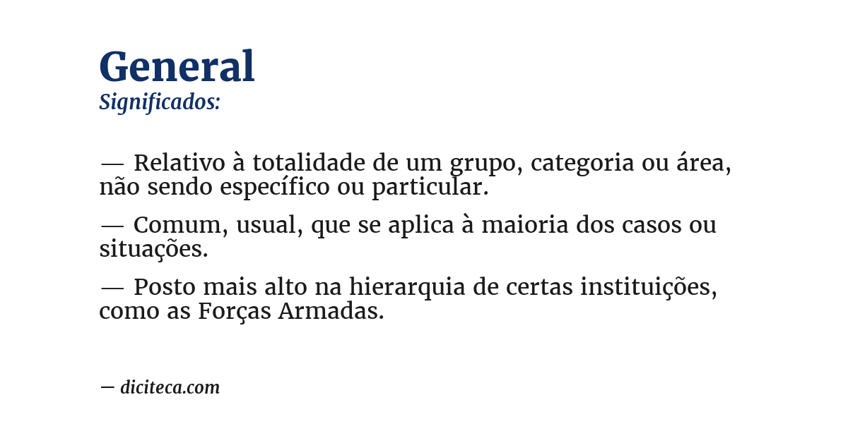 Significado de general