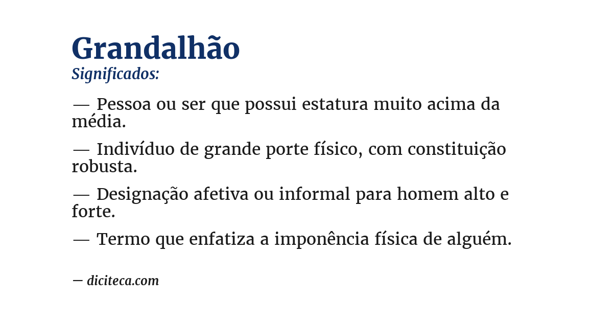 Significado de grandalhão
