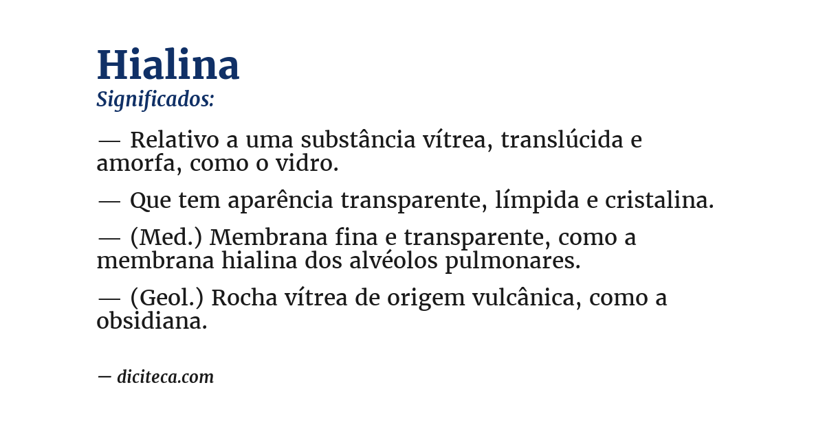 Significado de hialina