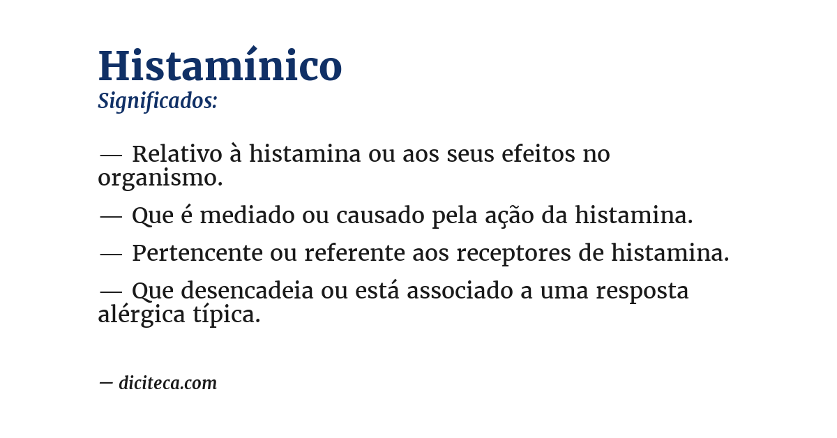 Significado de histamínico