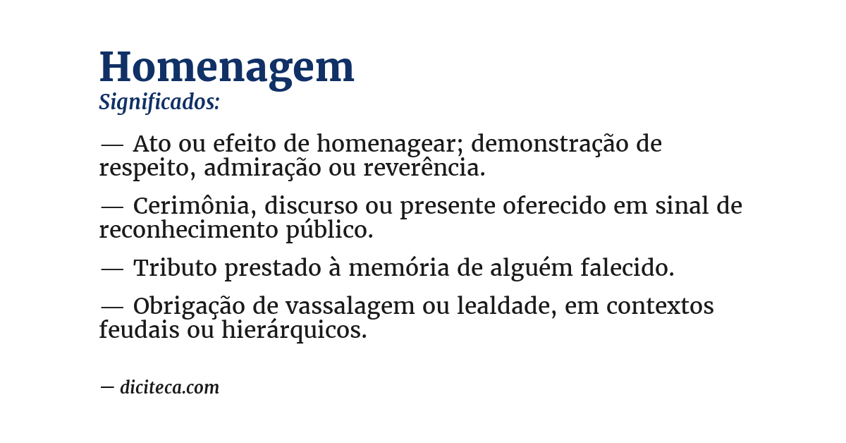 Significado de homenagem