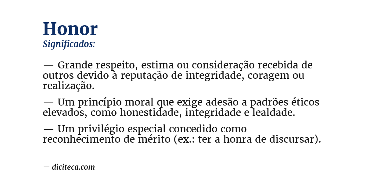 Significado de honor