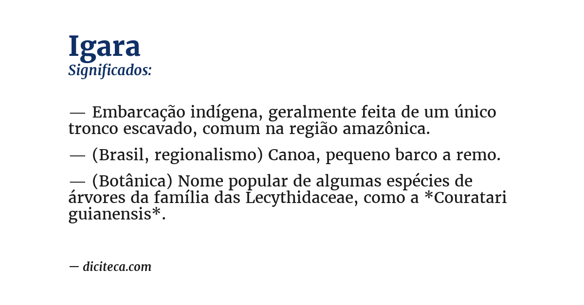 Significado de igara