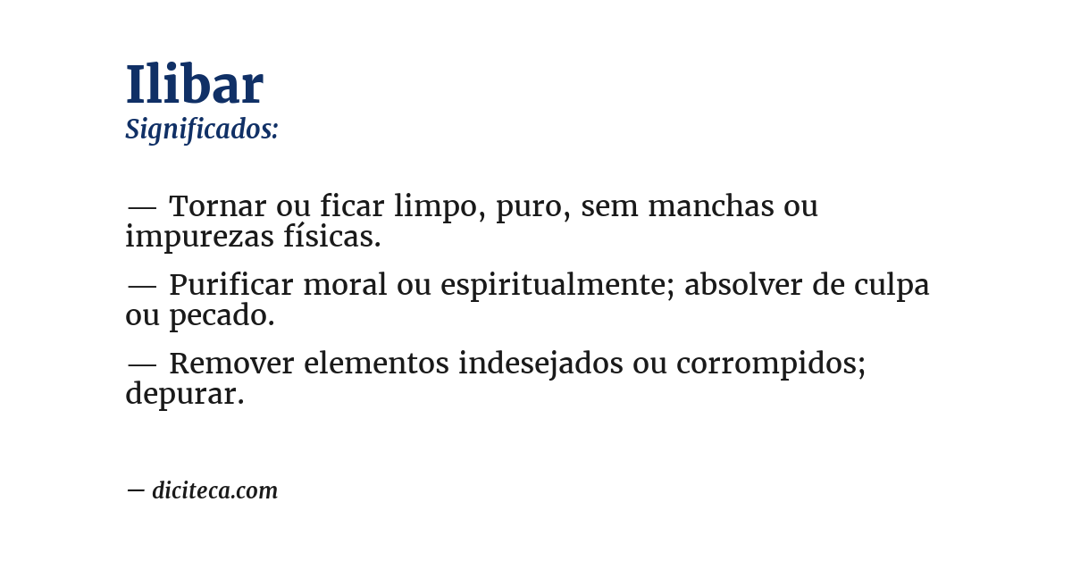 Significado de ilibar