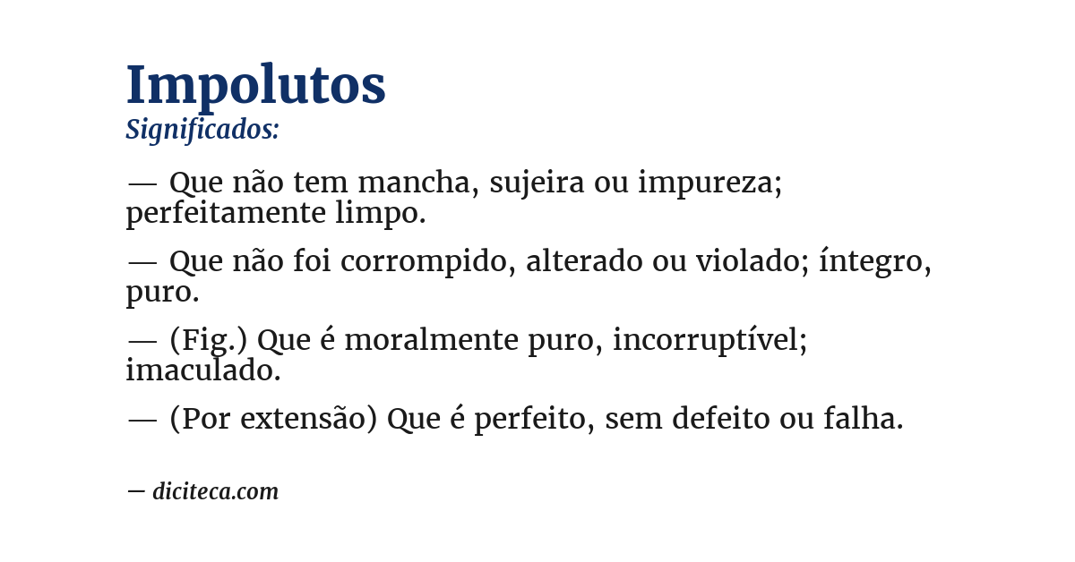 Significado de impolutos