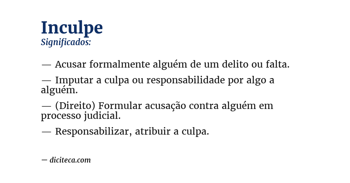 Significado de inculpe