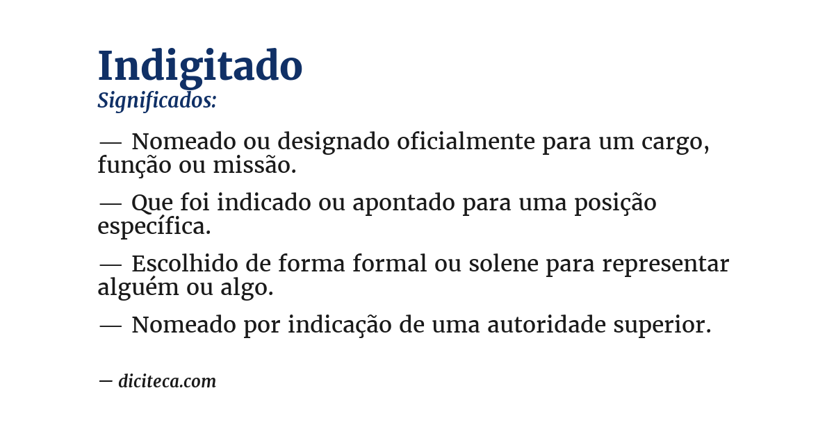 Significado de indigitado