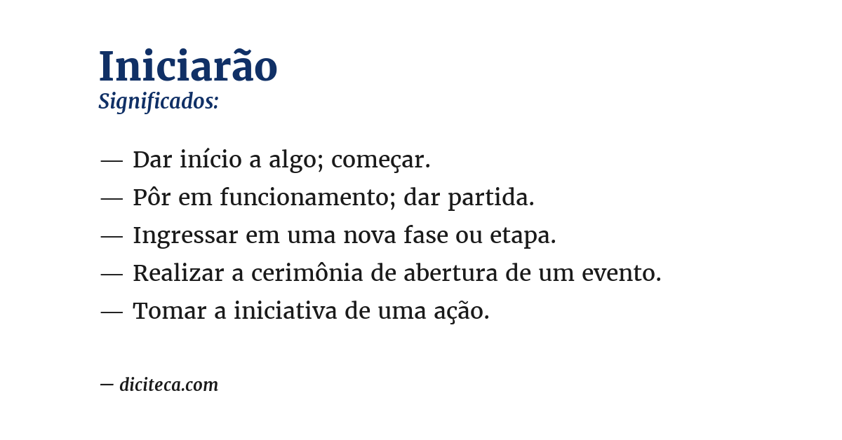 Significado de iniciarão