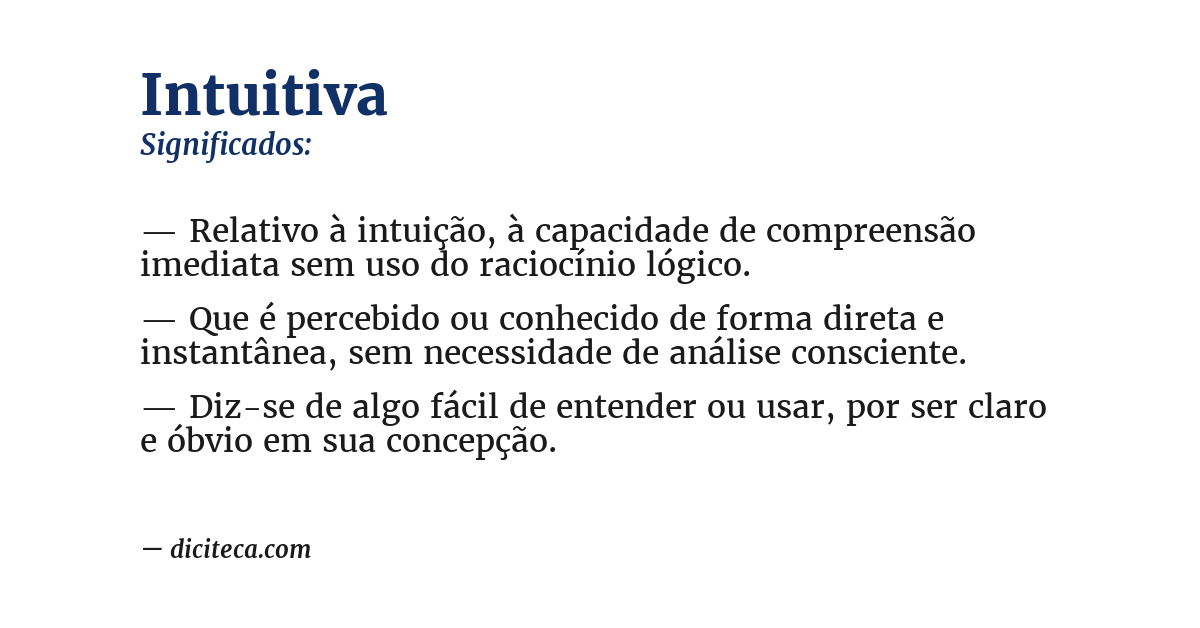 Significado de intuitiva