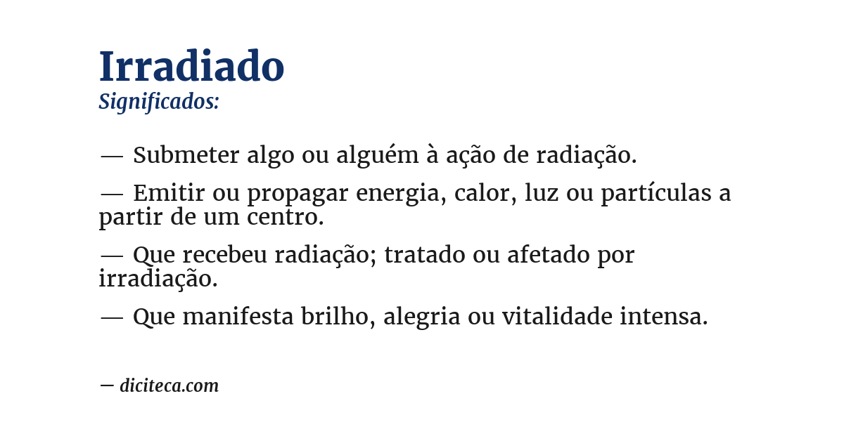 Significado de irradiado