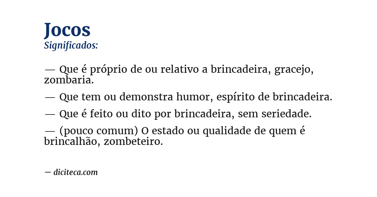 Significado de jocos