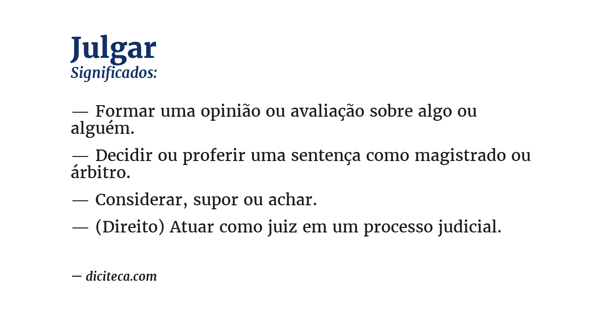 Significado de julgar