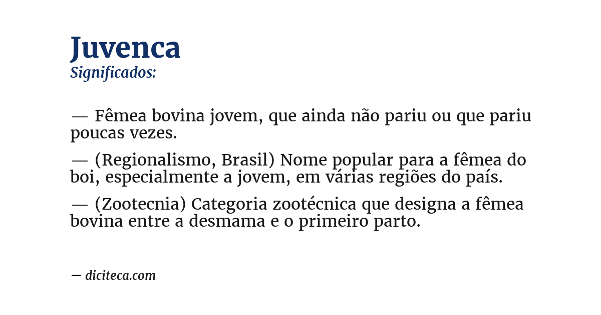 Significado de juvenca