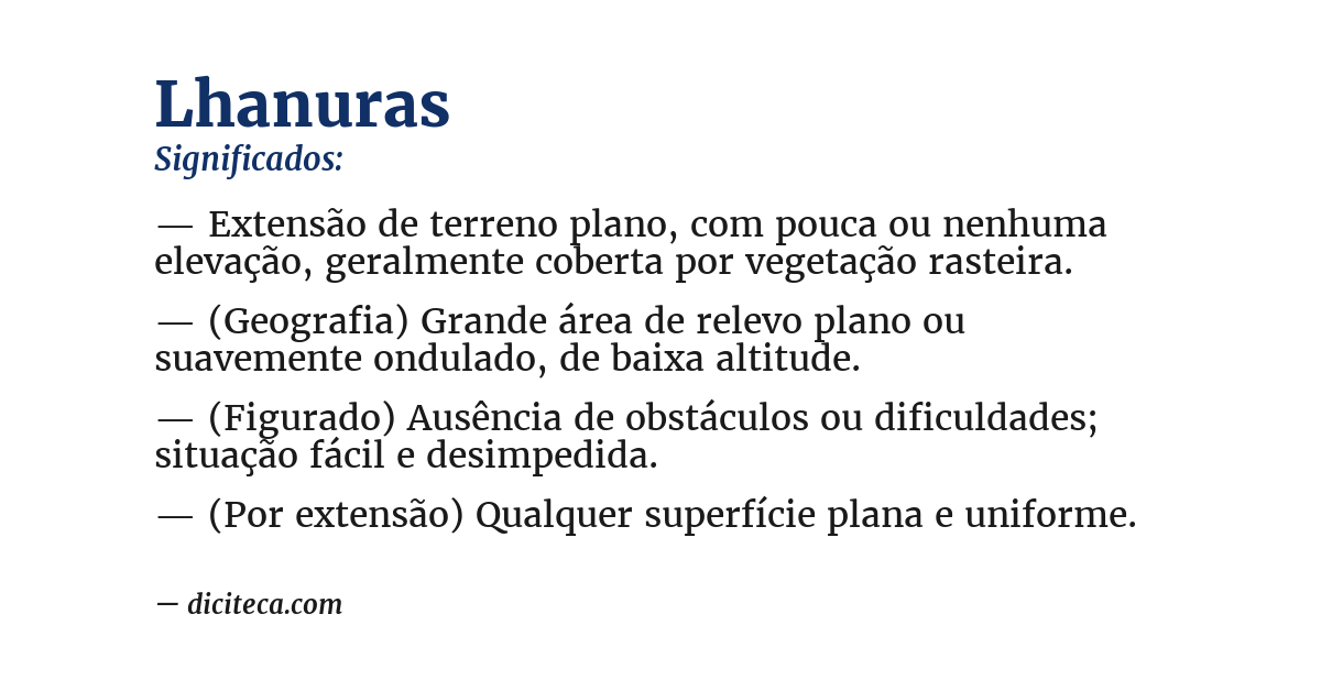 Significado de lhanuras