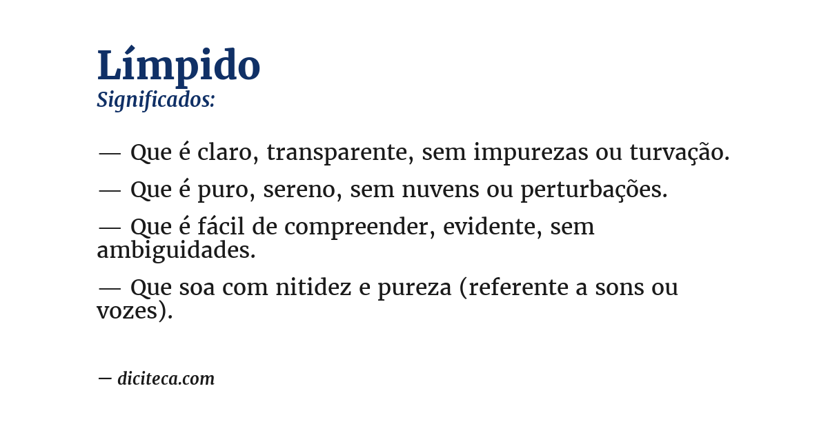 Significado de límpido