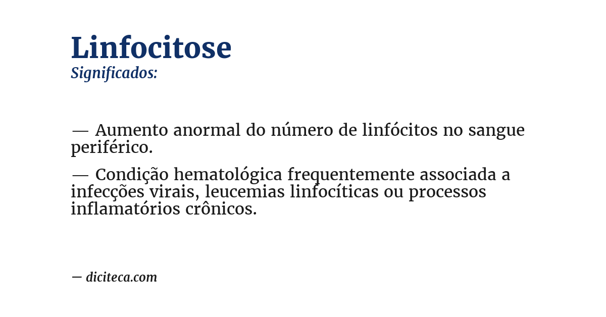 Significado de linfocitose