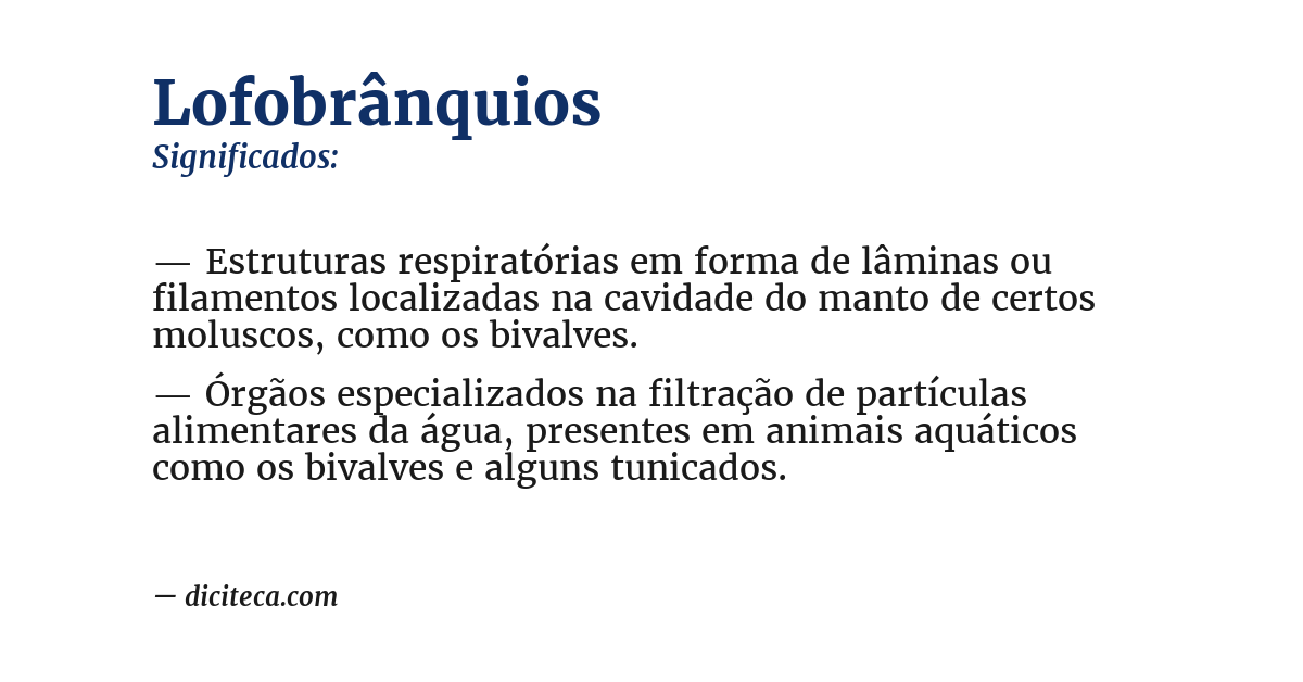 Significado de lofobrânquios