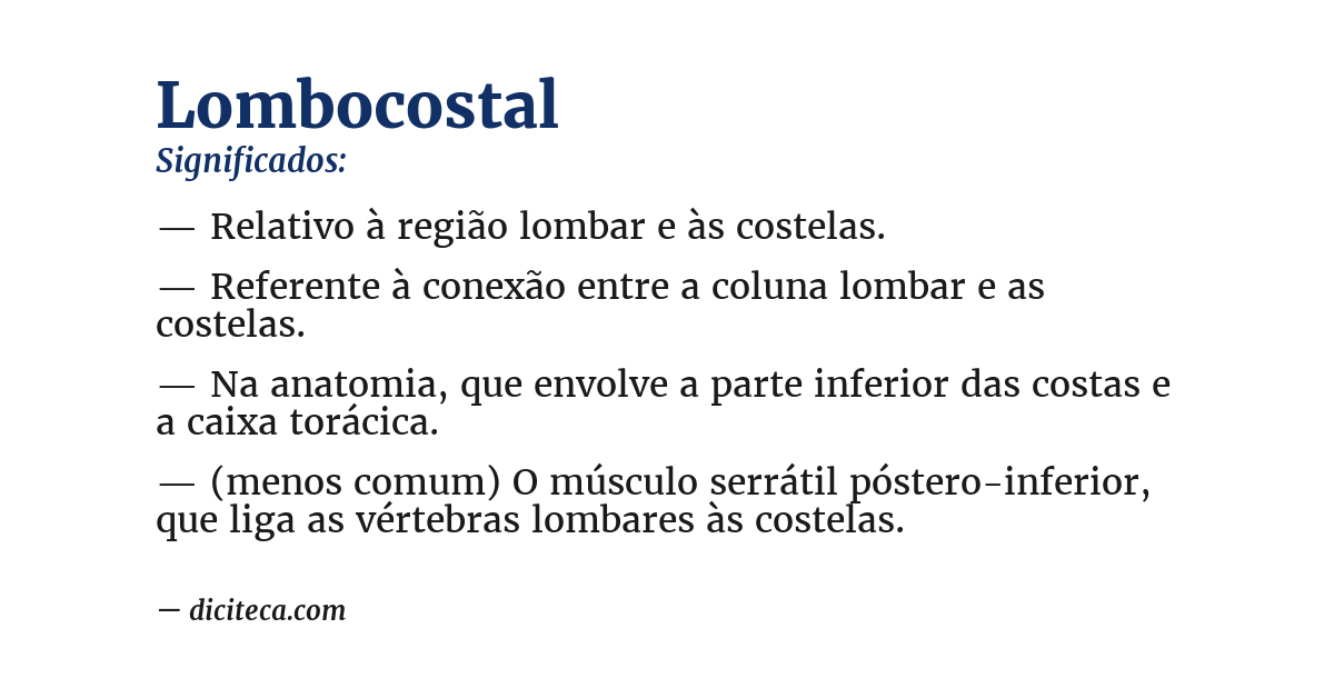 Significado de lombocostal