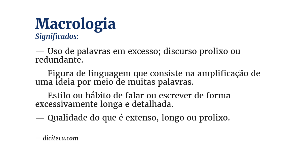 Significado de macrologia