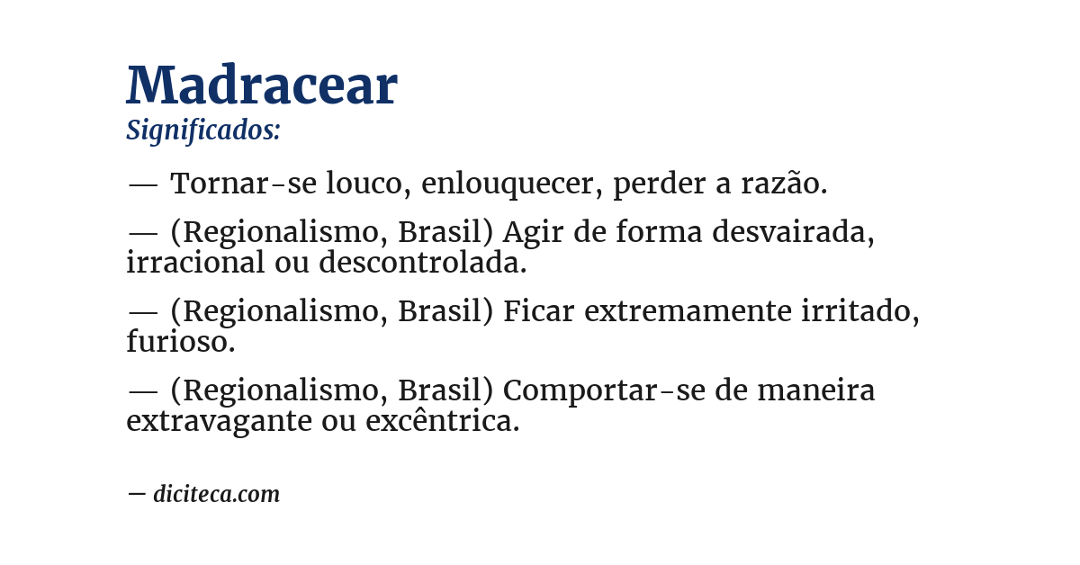 Significado de madracear