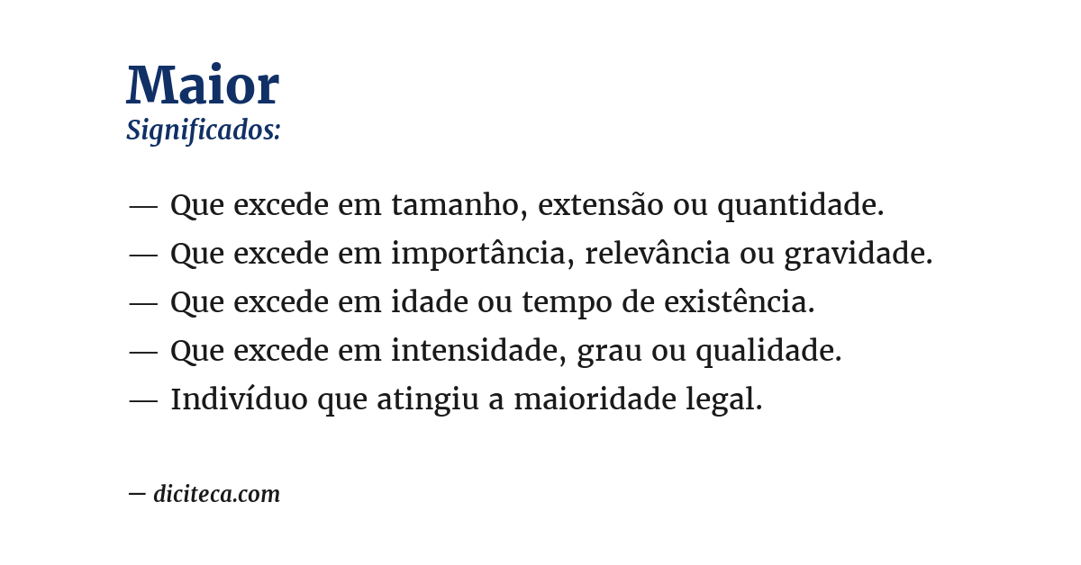 Significado de maior