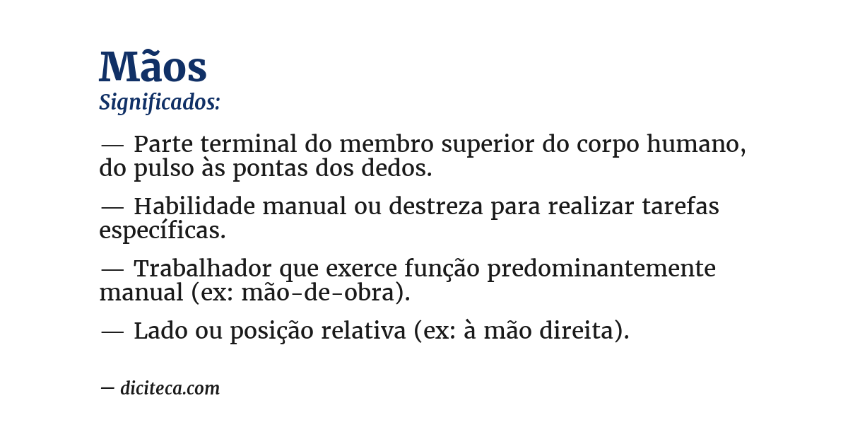 Significado de mãos